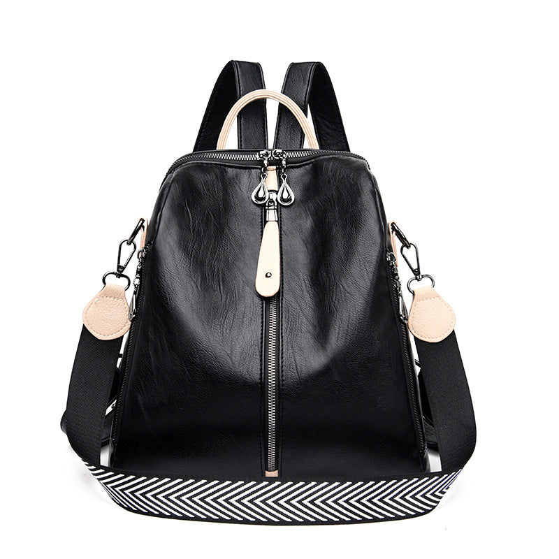 Zip Leather Backpack