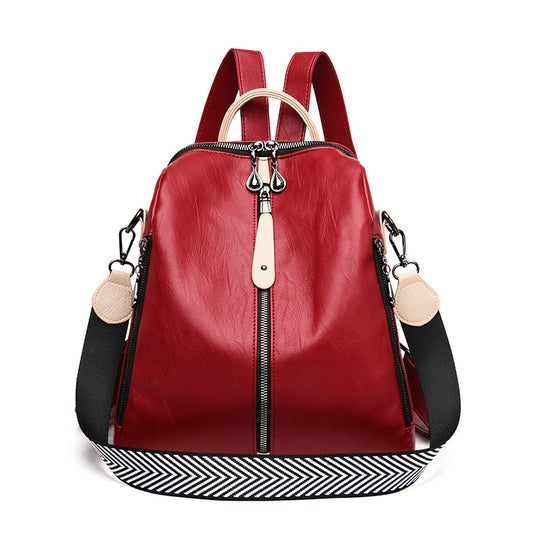Zip Leather Backpack