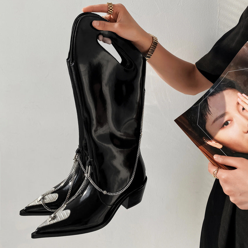 Metal Chain Boots