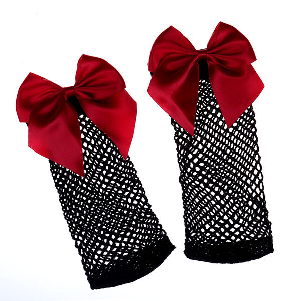 Lace-up Bow Fishnet Socks