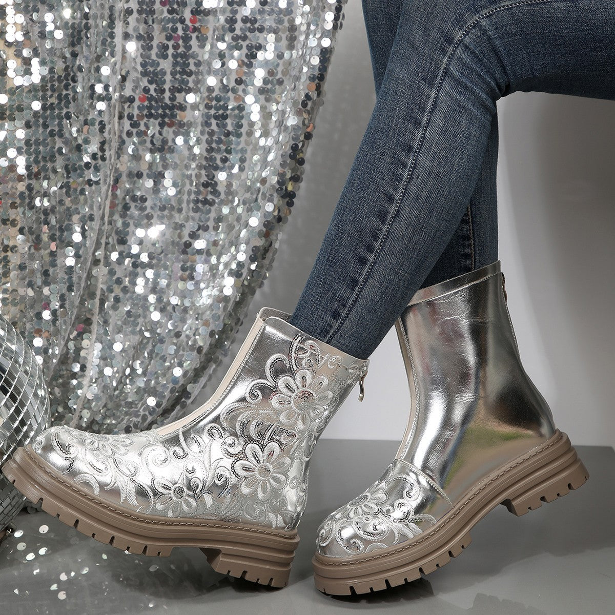 Gold & Silver Boots