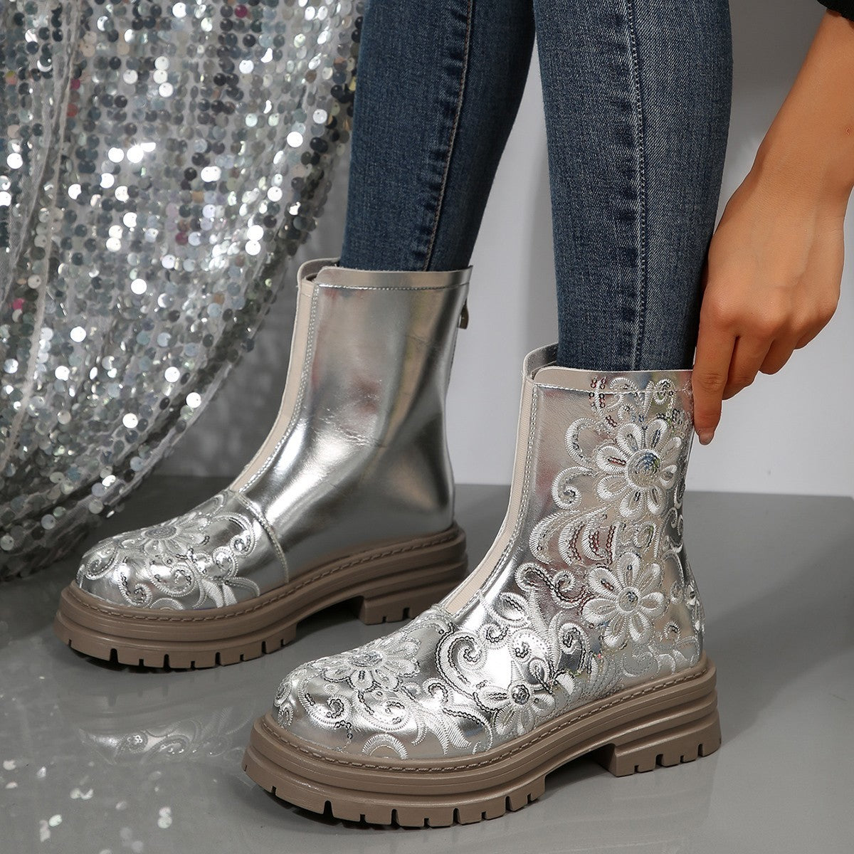 Gold & Silver Boots