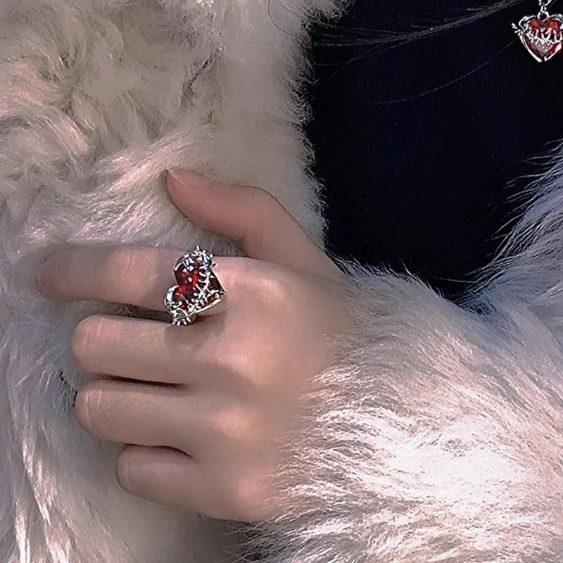Spined Heart Rings