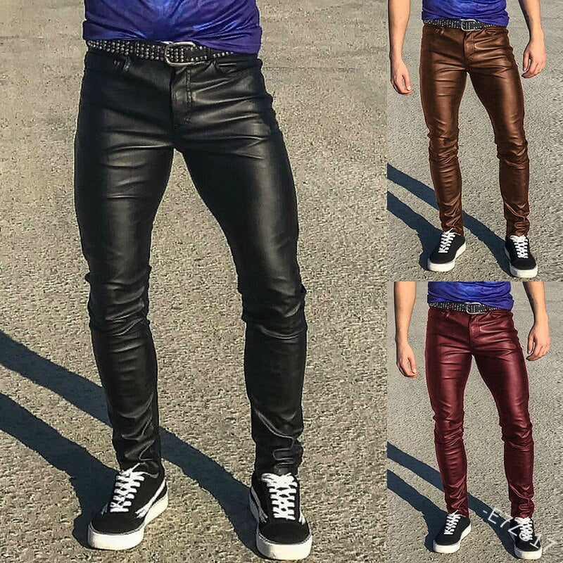 Casual Low Waisted Leather Bottoms