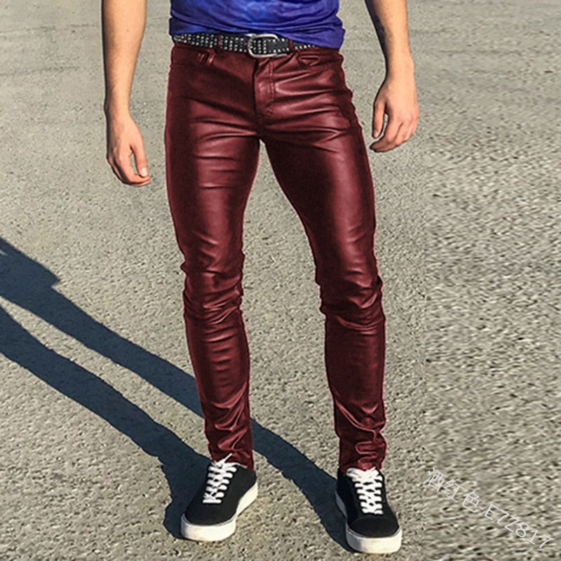Casual Low Waisted Leather Bottoms
