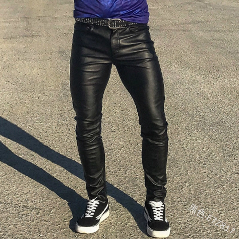 Casual Low Waisted Leather Bottoms