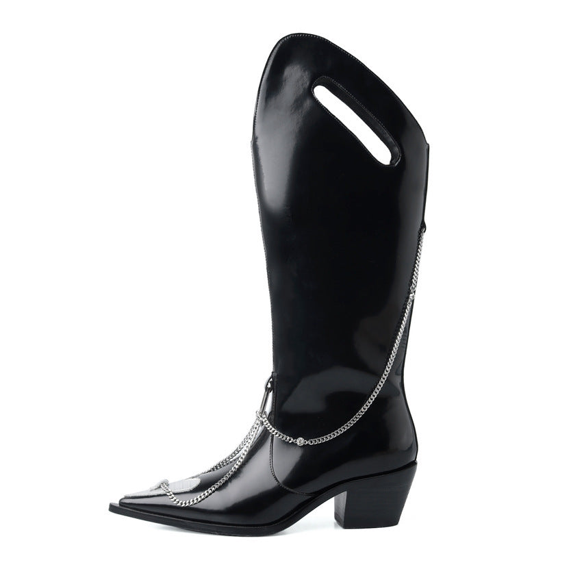 Metal Chain Boots