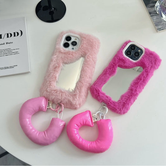 Fluffy Make-up Mirror Phone Case