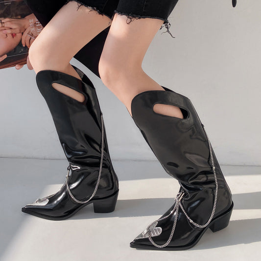 Metal Chain Boots