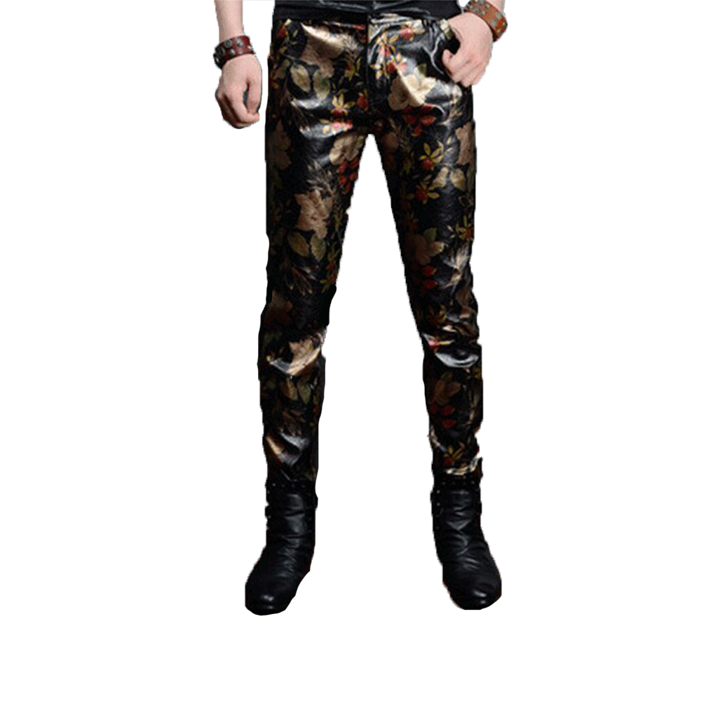Floral Printed Metallic Pants