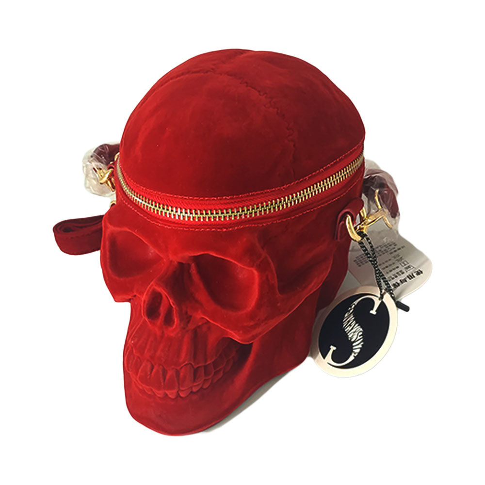 Velvet Skull Bag