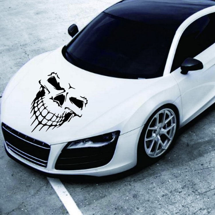 Reflective Door Skull Sticker