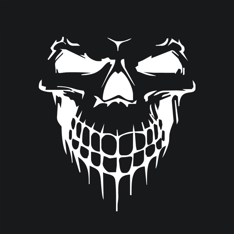 Reflective Door Skull Sticker