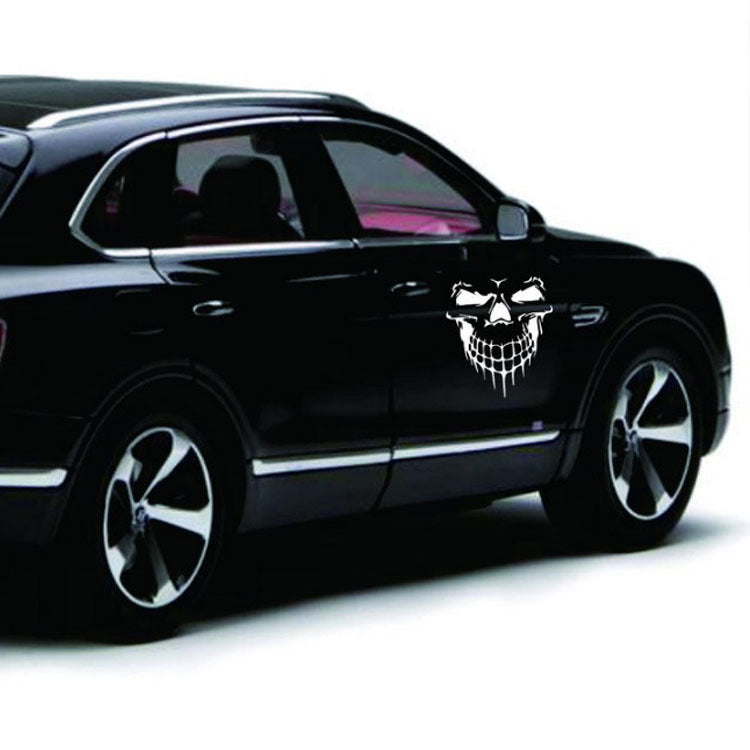Reflective Door Skull Sticker