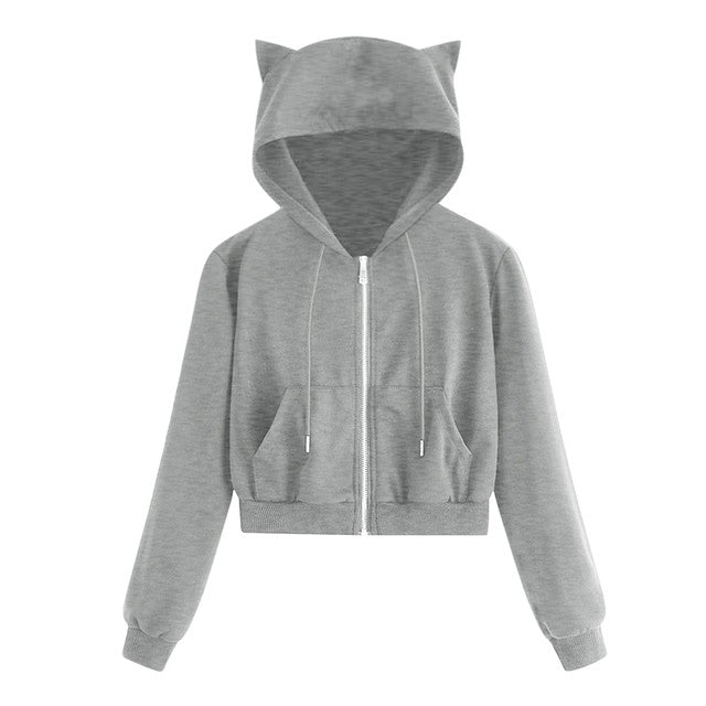 Horns Crop Hoodie