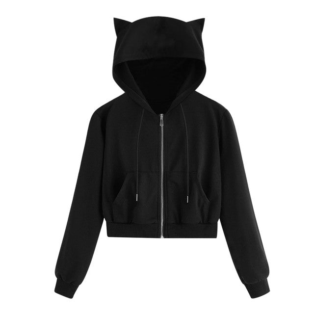 Horns Crop Hoodie