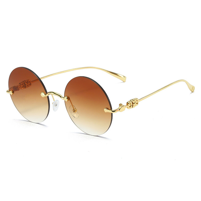 Round Gold Edges Sunglasses