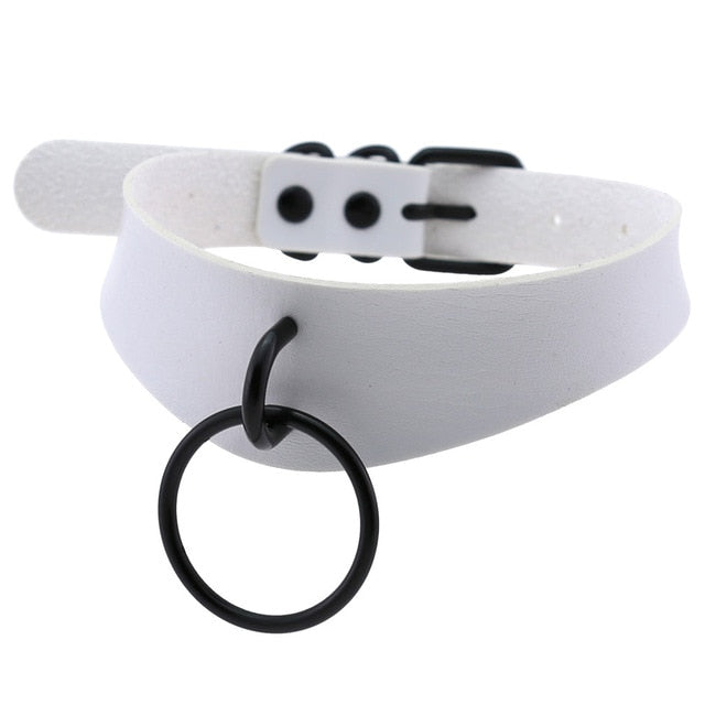 Goth White Chocker