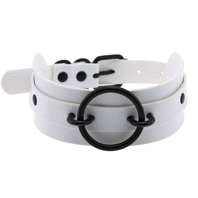Goth White Chocker