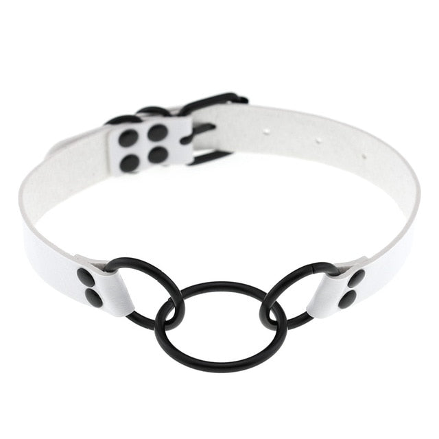 Goth White Chocker