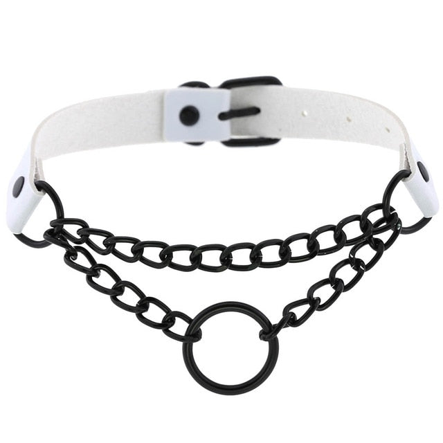 Goth White Chocker