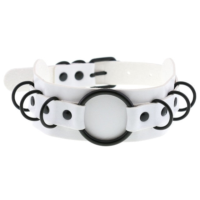 Goth White Chocker