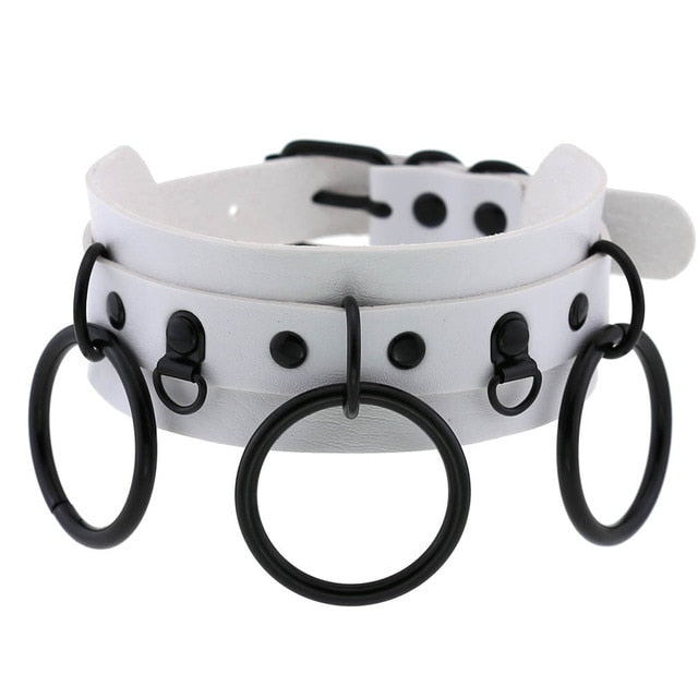 Goth White Chocker