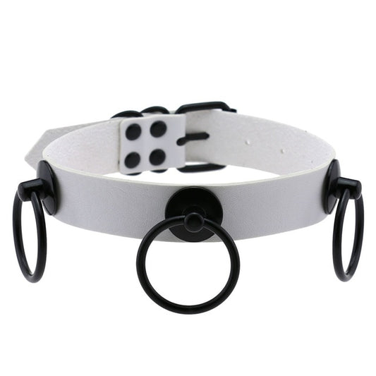 Goth White Chocker