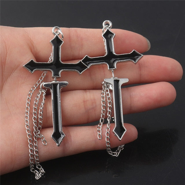 Goth Cross Earring