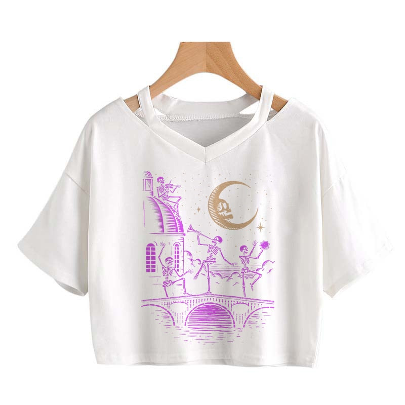 Skeletons Coven Crop Top