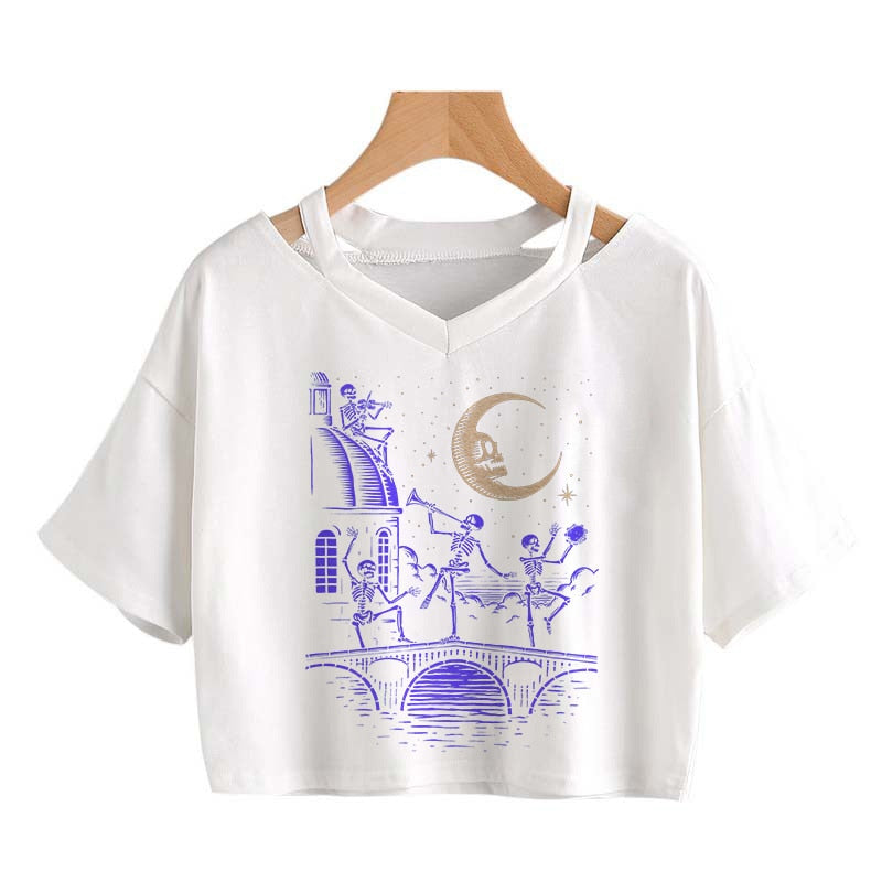 Skeletons Coven Crop Top