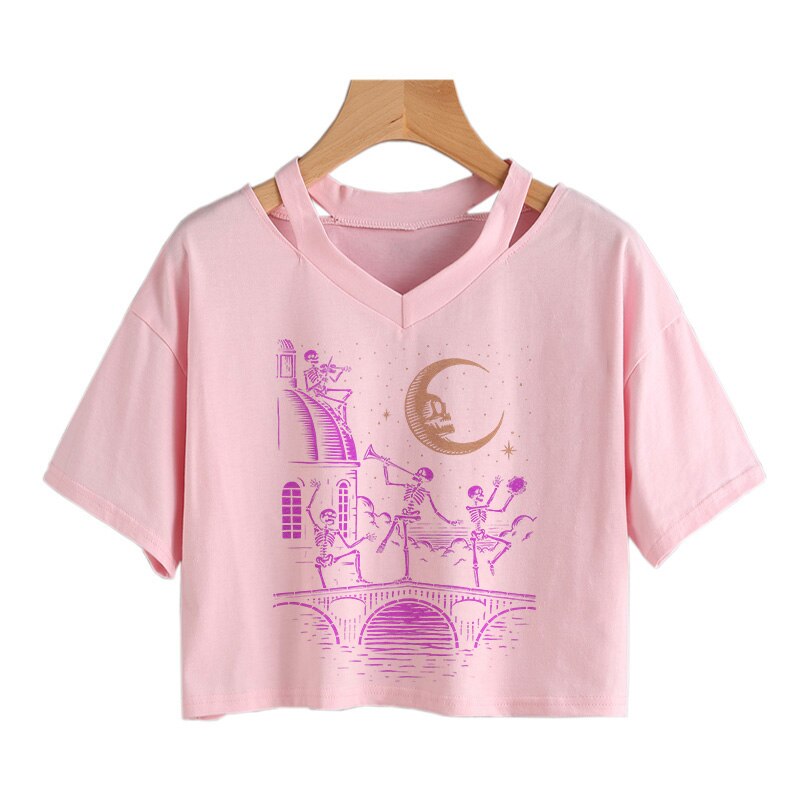 Skeletons Coven Crop Top