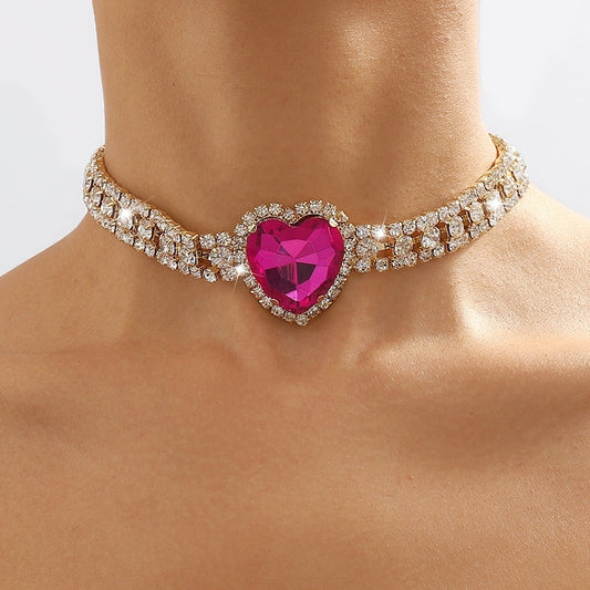 Big Crystal Heart Choker