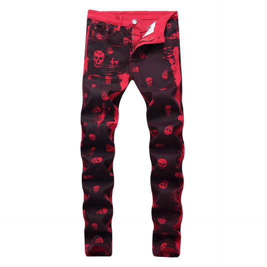 Pink S Skulls Jeans