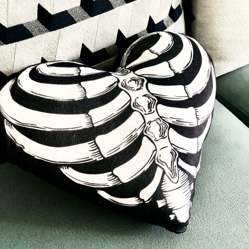 Skull Heart Pillow