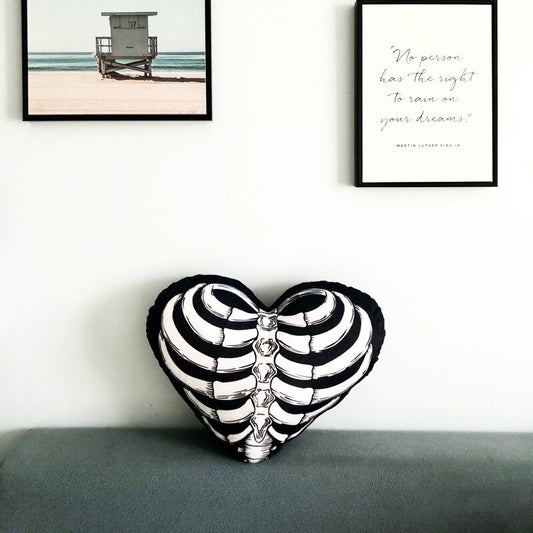 Skull Heart Pillow
