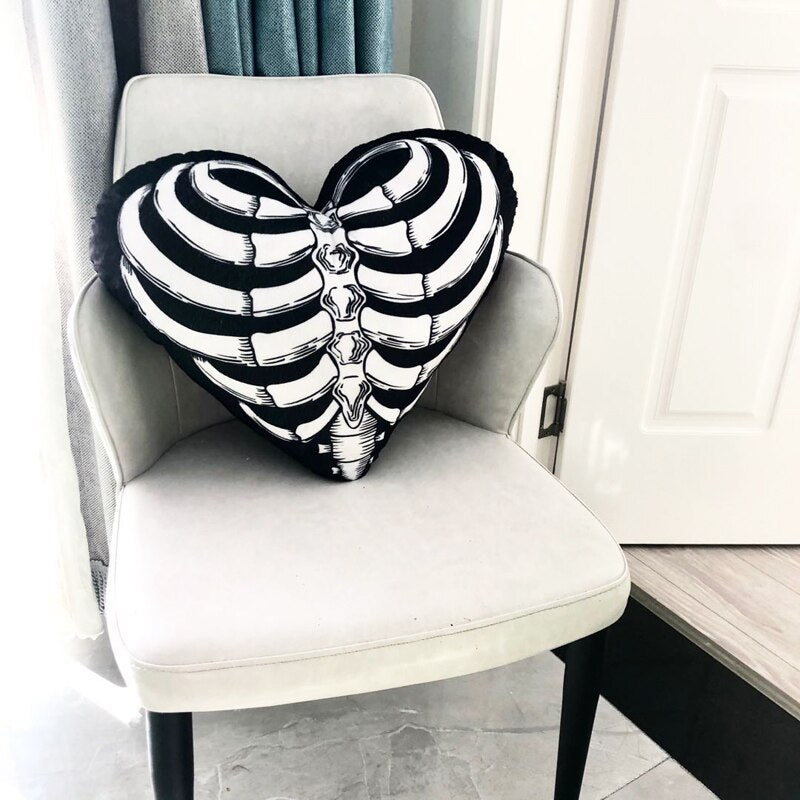 Skull Heart Pillow