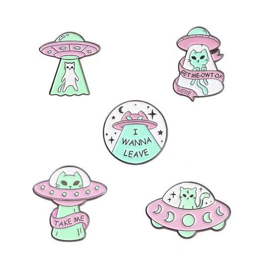 Alien Cats Pins