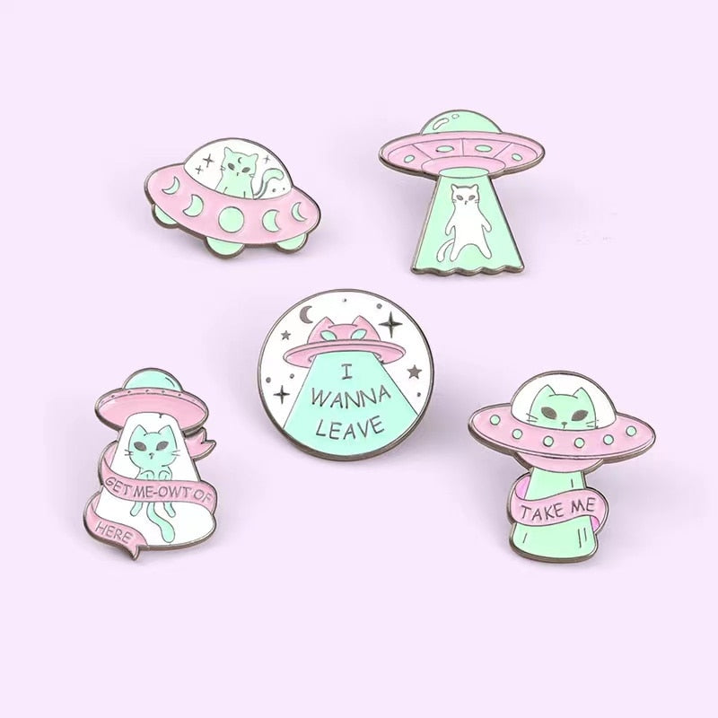 Alien Cats Pins