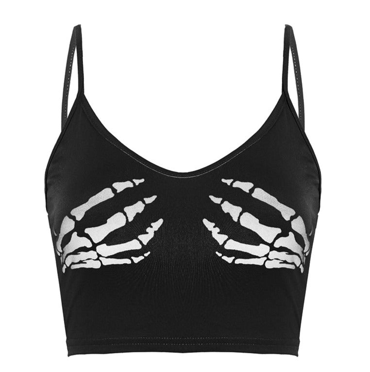 Skeleton Hands Crop Top