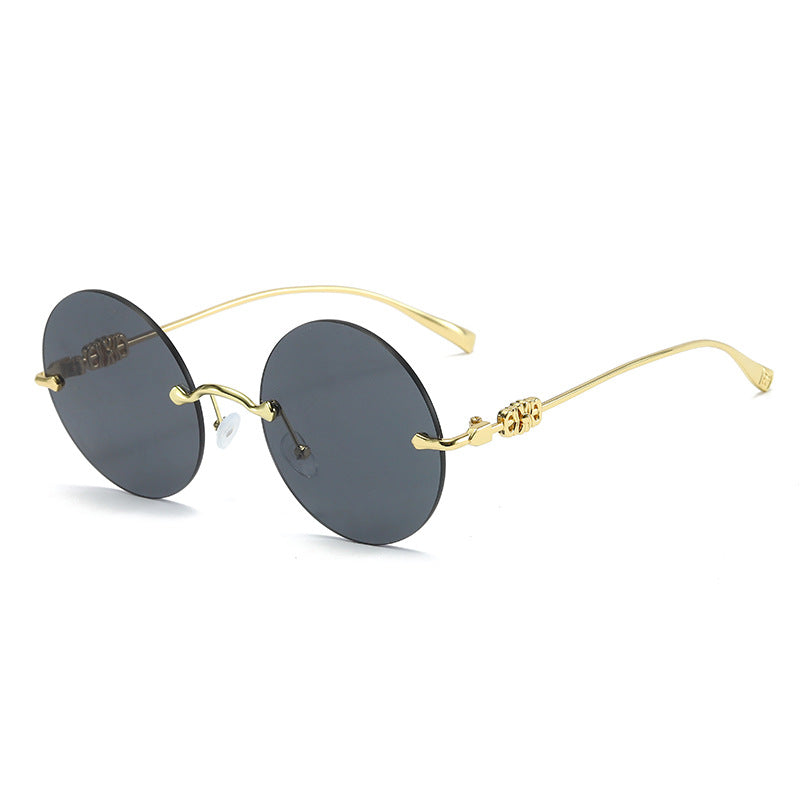 Round Gold Edges Sunglasses