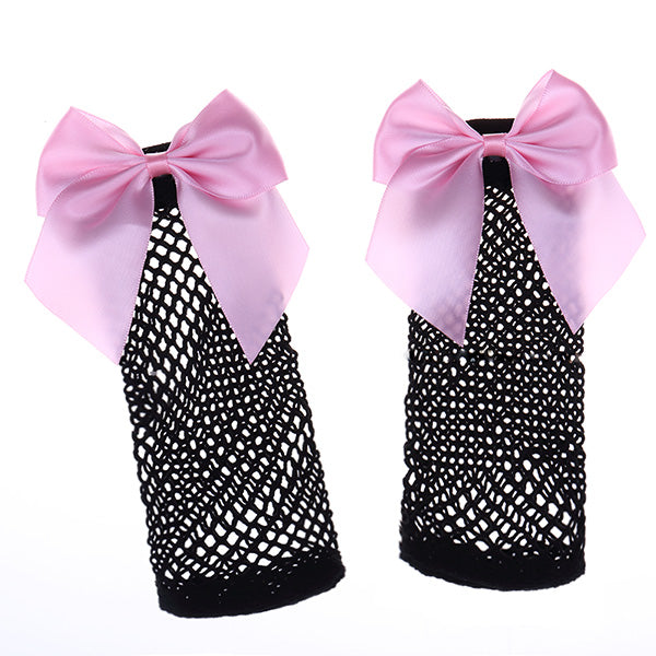 Lace-up Bow Fishnet Socks