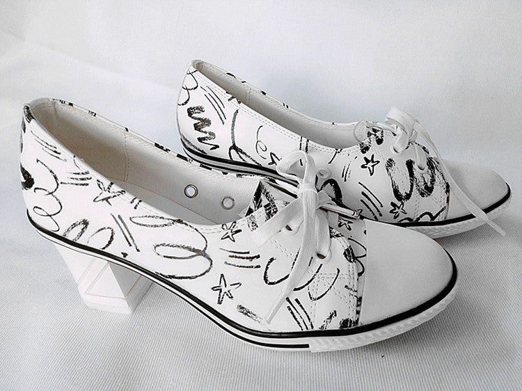 Sketch Cute Sneakers Heels