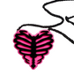 Pink Skeleton Heart Necklace