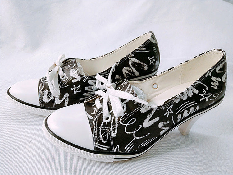 Sketch Cute Sneakers Heels