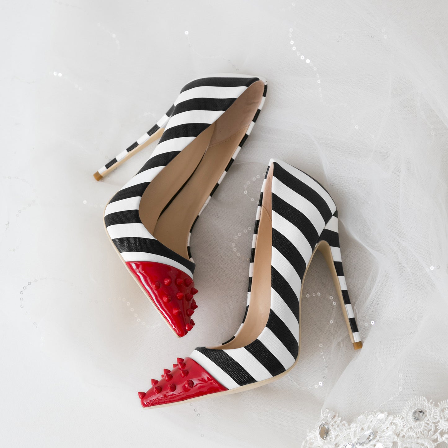 Striped Alt High Heels