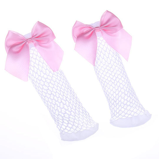 Lace-up Bow Fishnet Socks