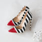 Striped Alt High Heels