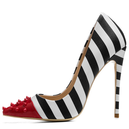 Striped Alt High Heels