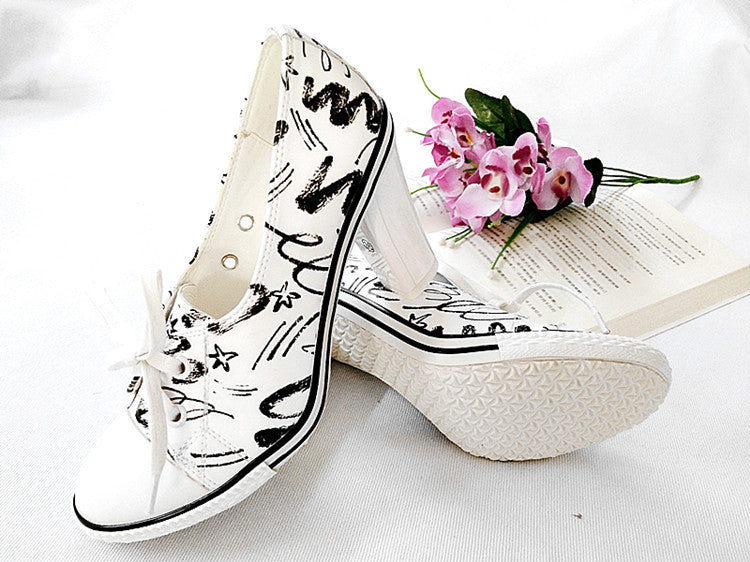 Sketch Cute Sneakers Heels